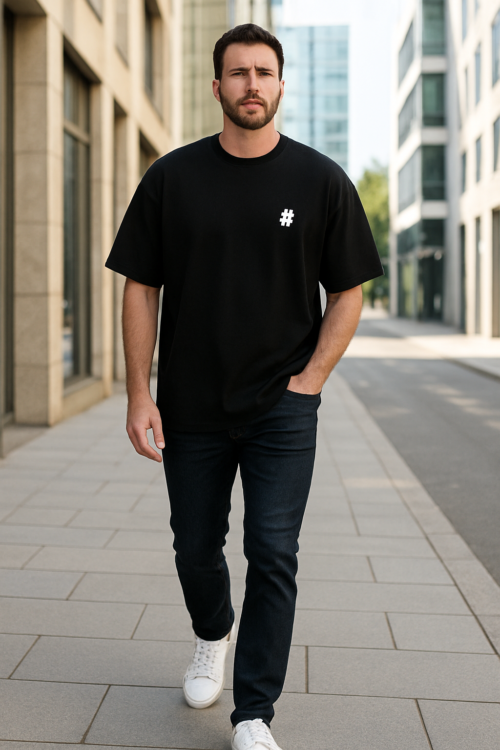 #ROBE Midnight Oversized T-Shirt (Black)