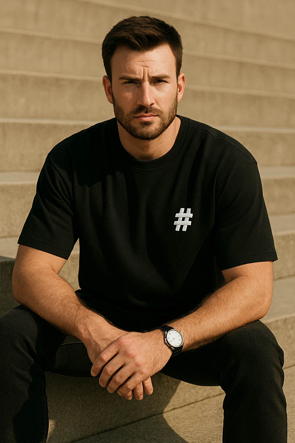 #ROBE Midnight Oversized T-Shirt (Black)